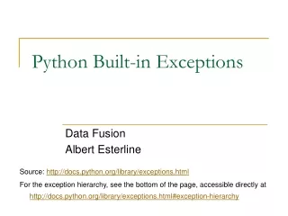Python Built-in Exceptions
