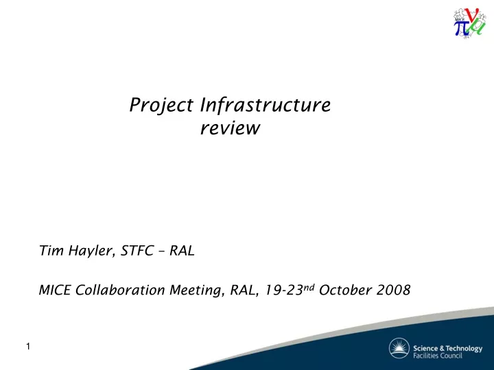 project infrastructure review