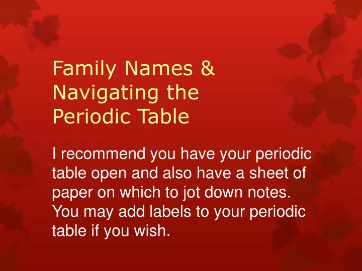 family names navigating the periodic table