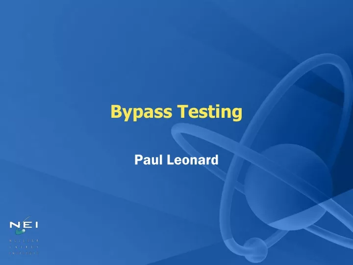 bypass testing