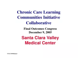 Chronic Care Learning Communities Initiative Collaborative