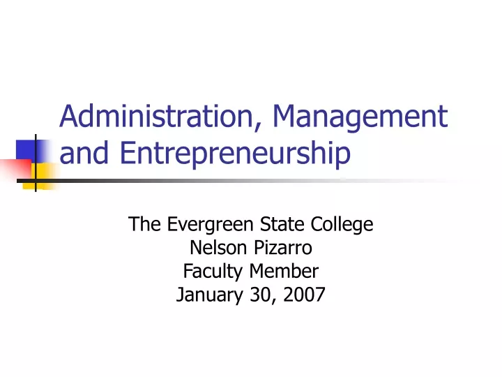administration management and entrepreneurship