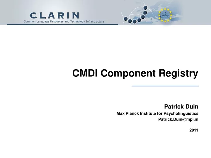 cmdi component registry