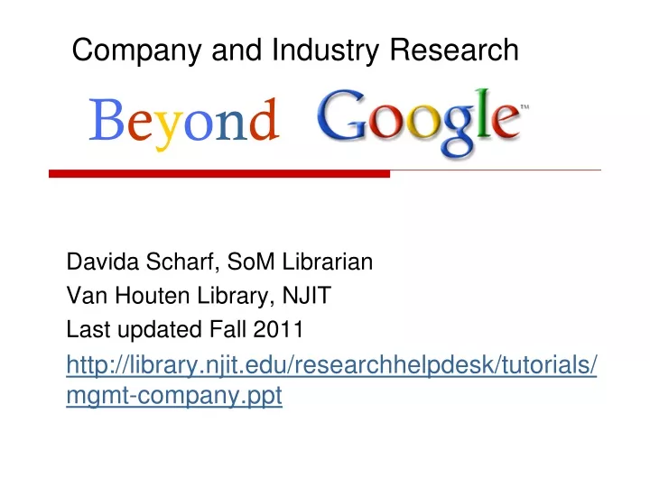 company and industry research