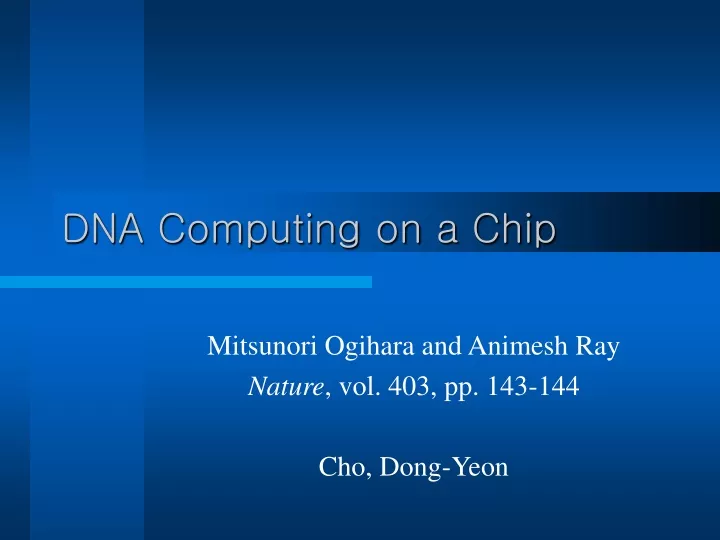 dna computing on a chip