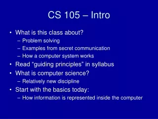 CS 105 – Intro