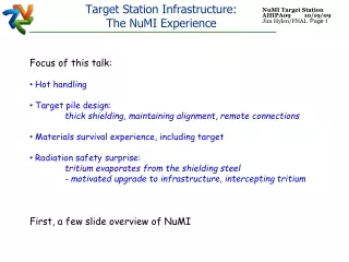 Target Station Infrastructure: The NuMI Experience