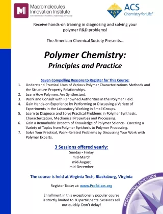 Receive hands-on training in diagnosing and solving your polymer R&amp;D problems!