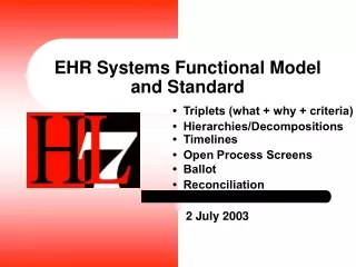 EHR Systems Functional Model and Standard