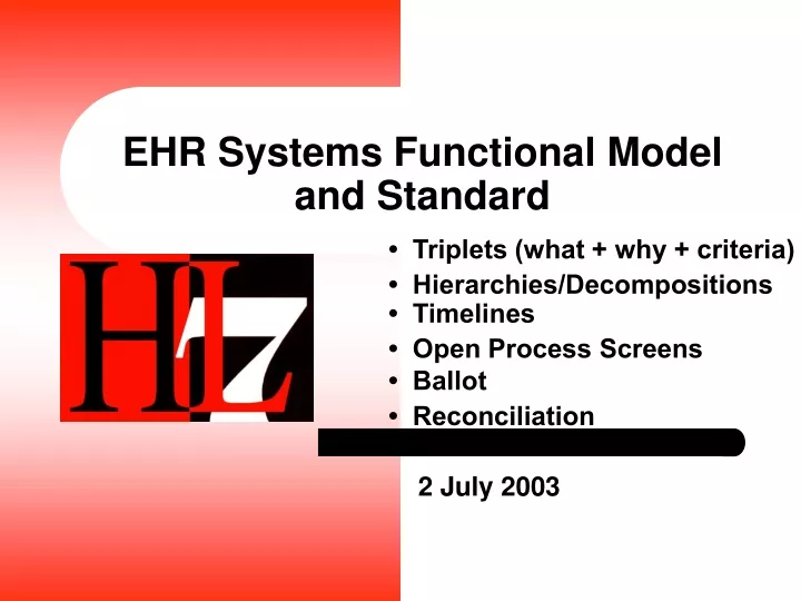 ehr systems functional model and standard