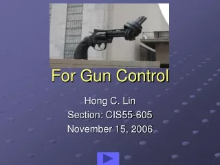 For Gun Control