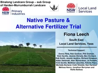 Native Pasture &amp; Alternative Fertilizer Trial