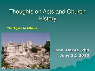 Thoughts on Acts and Church History