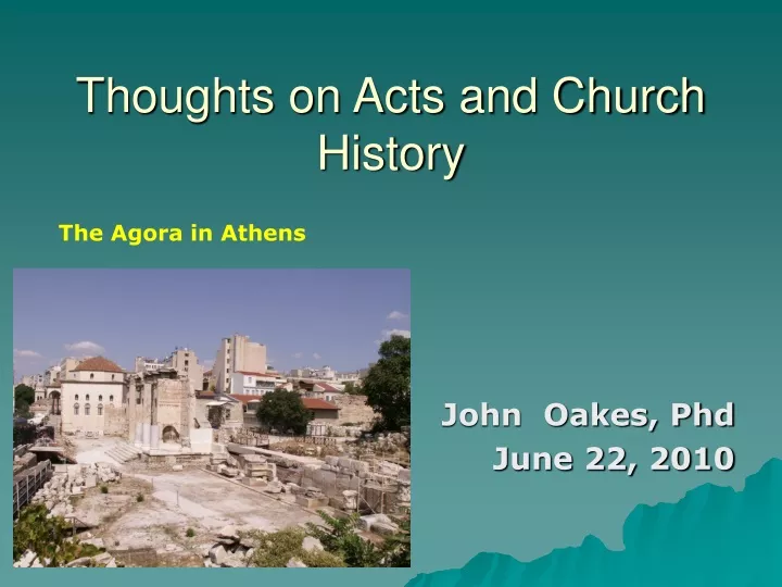 thoughts on acts and church history