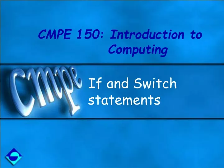 if and switch statements