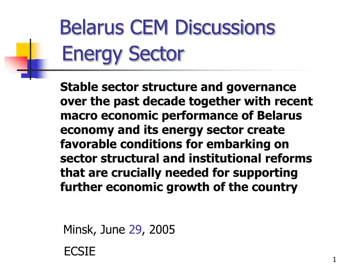 stable sector structure and governance over