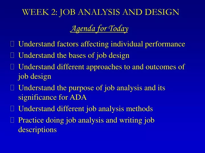week 2 job analysis and design