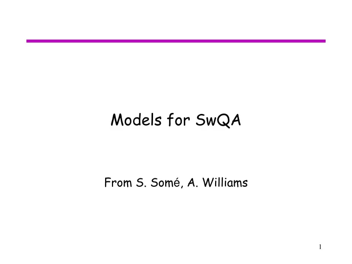 models for swqa