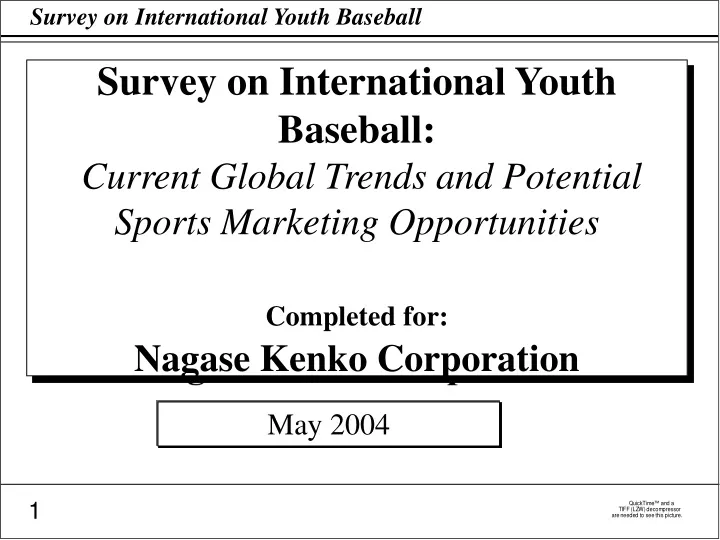 survey on international youth baseball current