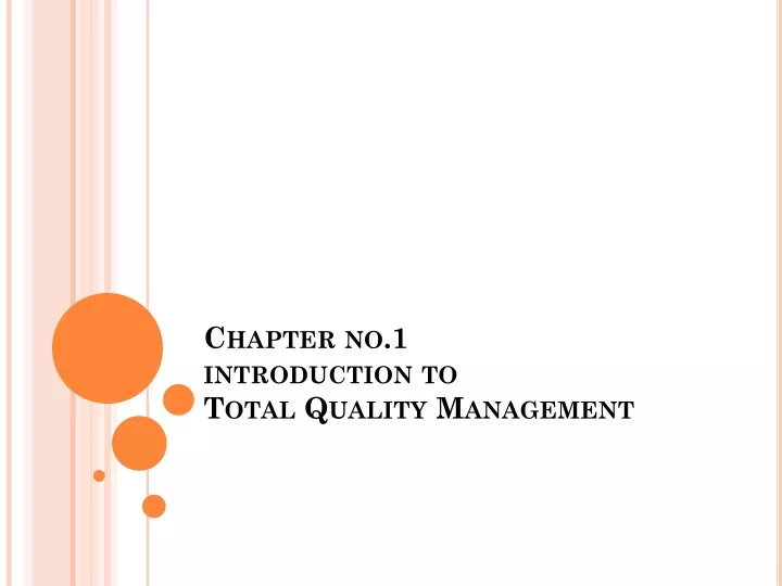 chapter no 1 introduction to total quality management