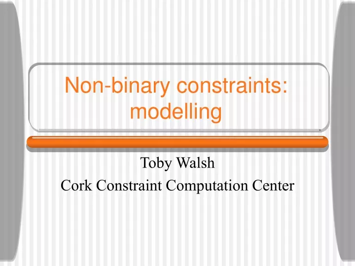 non binary constraints modelling
