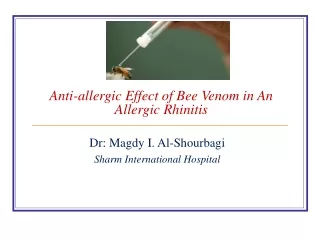 Anti-allergic Effect of Bee Venom in An Allergic Rhinitis