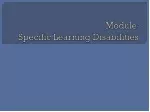 Module:  Specific Learning Disabilities - slide 1