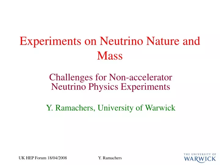 experiments on neutrino nature and mass