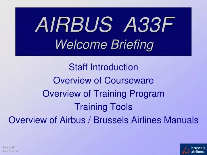 airbus a33f welcome briefing