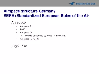 Airspace structure Germany  SERA=Standardized European Rules of the Air