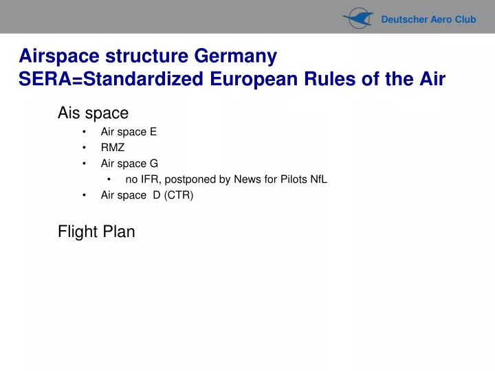 airspace structure germany sera standardized european rules of the air
