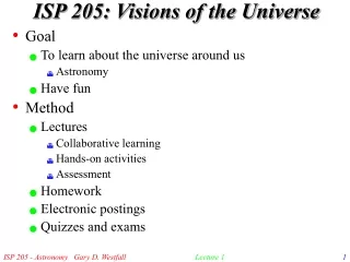 ISP 205: Visions of the Universe