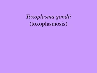 Toxoplasma gondii (toxoplasmosis)