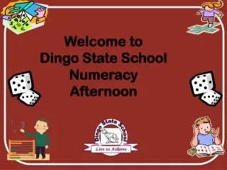 Welcome to  Dingo State School  Numeracy  Afternoon