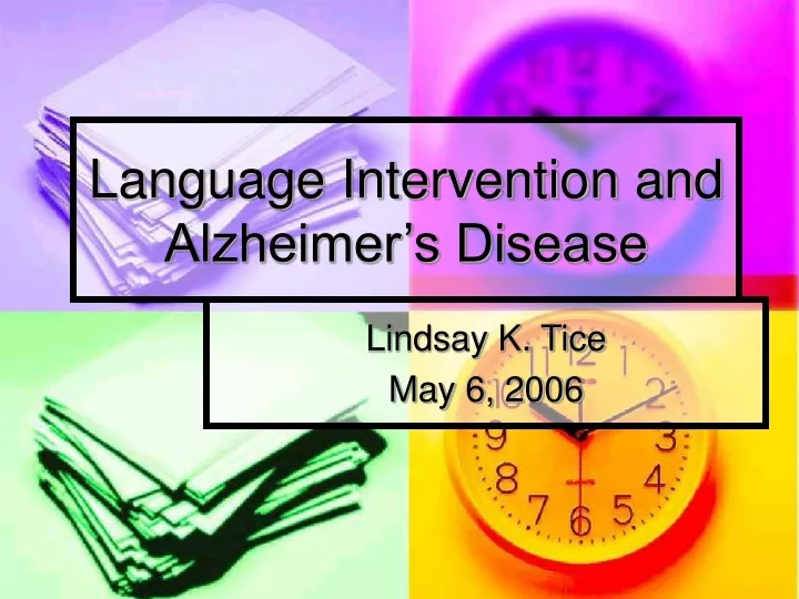 language intervention and alzheimer s disease
