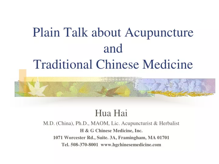 plain talk about acupuncture and traditional chinese medicine