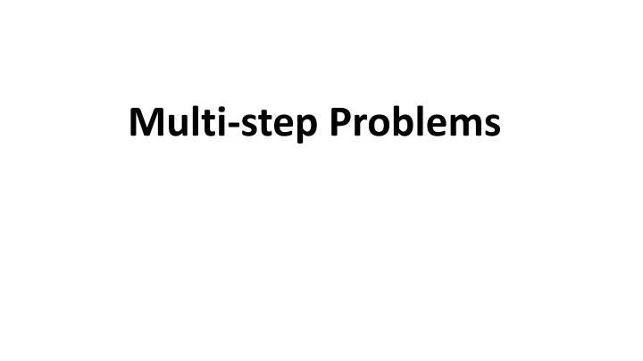 multi step problems