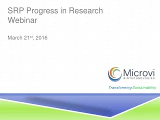 SRP Progress in Research Webinar March 21 st , 2016