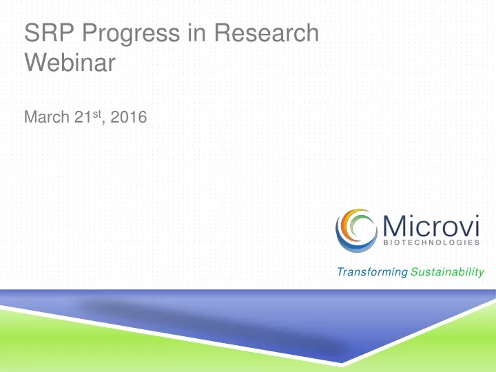 srp progress in research webinar march 21 st 2016