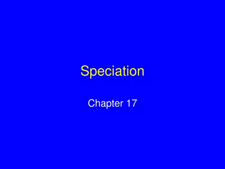 speciation