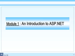 Module 1  :  An Introduction to ASP.NET