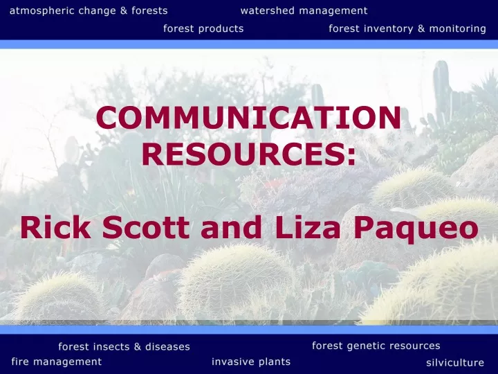 communication resources rick scott and liza paqueo