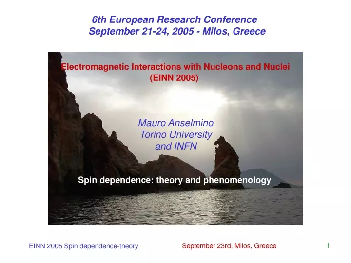6th european research conference september