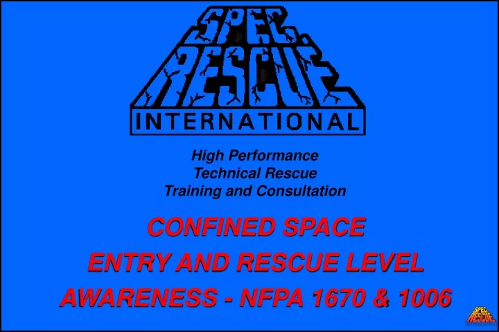 high performance technical rescue training