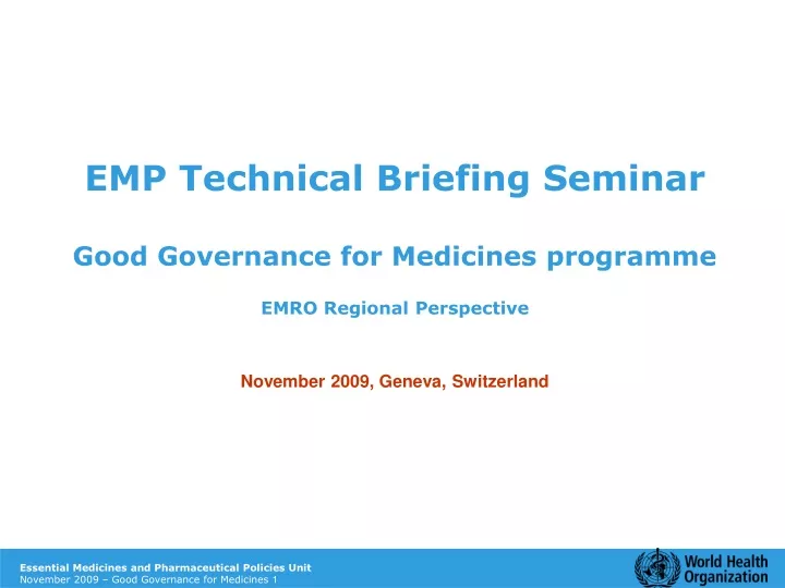 emp technical briefing seminar good governance