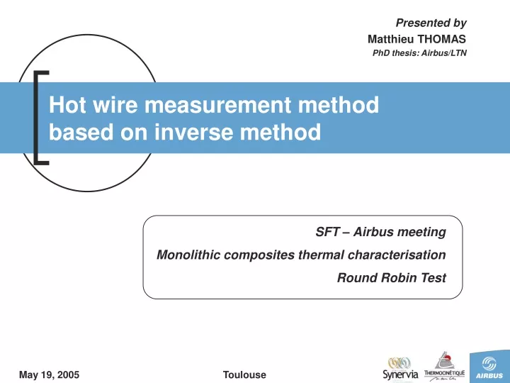 hot wire measurement method based on inverse method