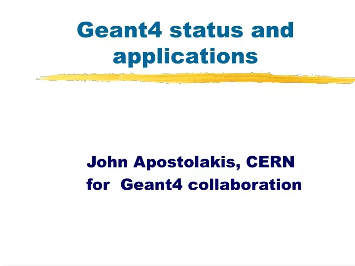 geant4 status and applications