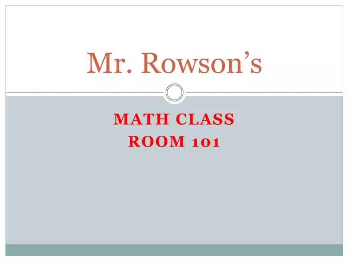 mr rowson s