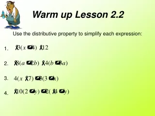 Warm up Lesson 2.2