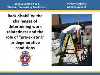IBEW Local Union 353 Webinar, Pre-existing Conditions